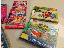 Stock libri e giochi per bambini